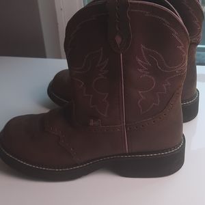 Justin gypsy pink and leather boots